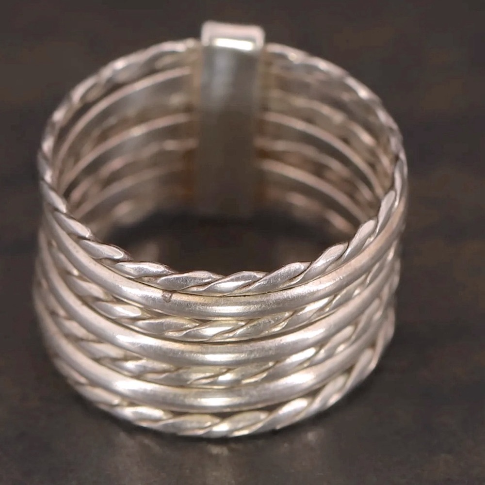 Sterling Silver - Southwestern Twisted Puzzle Band Ring Size 8 - 4g